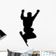 Excited Snowboard Silhouette Wall Decal
