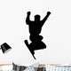 Excited Snowboard Silhouette Wall Decal