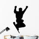 Excited Snowboard Silhouette Wall Decal