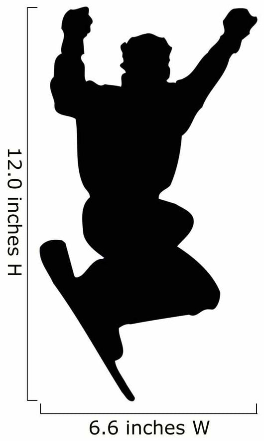 Excited Snowboard Silhouette Wall Decal