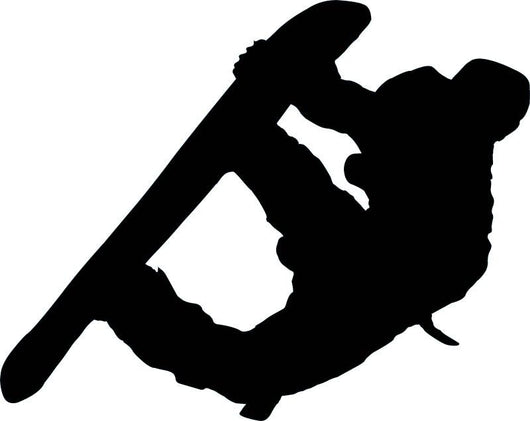 Hang Tight Snowboarder Silhouette Wall Decal