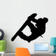 Hang Tight Snowboarder Silhouette Wall Decal