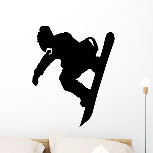 Hang Loose Snowboarder Silhouette Wall Decal