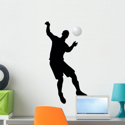 Soccer Silhouette Wall Decal shown on a wall