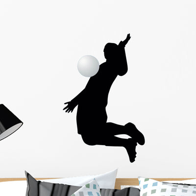 Soccer Silhouette Wall Decal shown on a wall