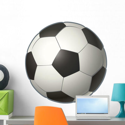 Soccer Silhouette Wall Decal shown on a wall