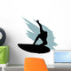 Surf Silhouette Grey Wave Wall Decal