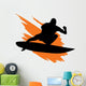 Surfing Silhouette with Orange Wall Decal