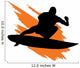 Surfing Silhouette with Orange Wall Decal