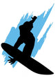 Surfing Silhouette Blue Wave Wall Decal