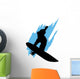 Surfing Silhouette Blue Wave Wall Decal
