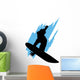 Surfing Silhouette Blue Wave Wall Decal