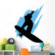 Surfing Silhouette Blue Wave Wall Decal