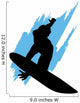 Surfing Silhouette Blue Wave Wall Decal