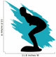 Surfer Silhouette Teal Wave Wall Decal