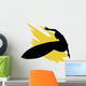 Surfer Silhouette Yellow Splash Wall Decal