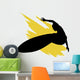 Surfer Silhouette Yellow Splash Wall Decal
