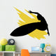 Surfer Silhouette Yellow Splash Wall Decal