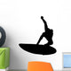 Black Surfer Silhouette Wall Decal