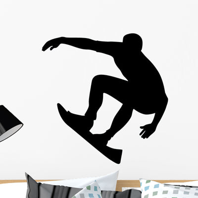 Surfing Wall Decal shown on a wall