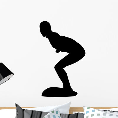 Surfing Wall Decal shown on a wall