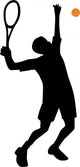 Serving Tennis Silhouette Wall Decal