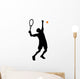 Serving Tennis Silhouette Wall Decal