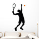 Serving Tennis Silhouette Wall Decal
