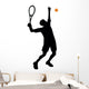Serving Tennis Silhouette Wall Decal