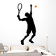 Serving Tennis Silhouette Wall Decal
