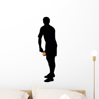 Ready to Serve Tennis Wall Decal shown on a wall