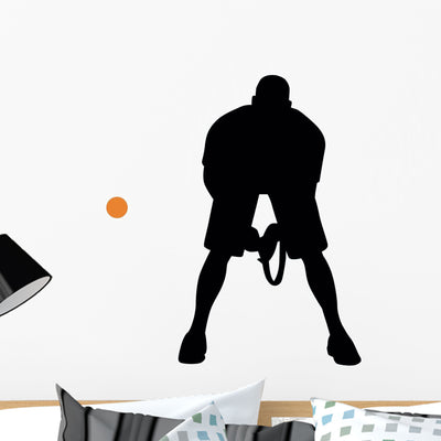 Tennis Silhouette Wall Decal shown on a wall