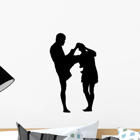 Thai Boxing Silhouette Wall Decal