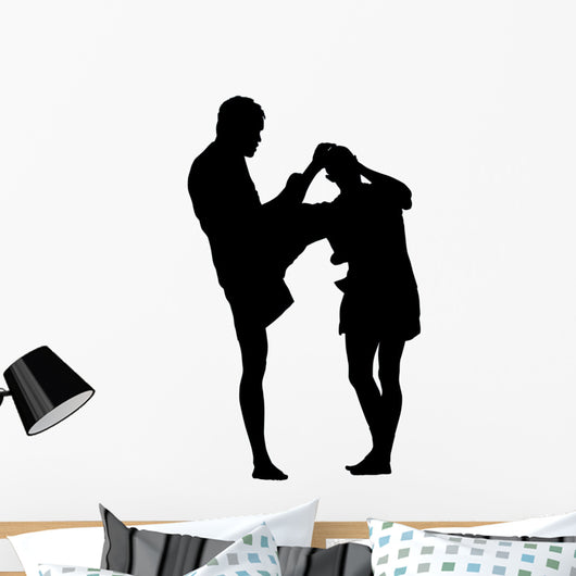 Thai Boxing Silhouette Wall Decal