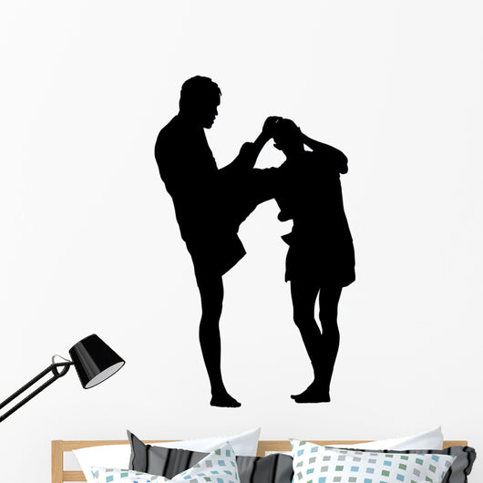 Thai Boxing Silhouette Wall Decal