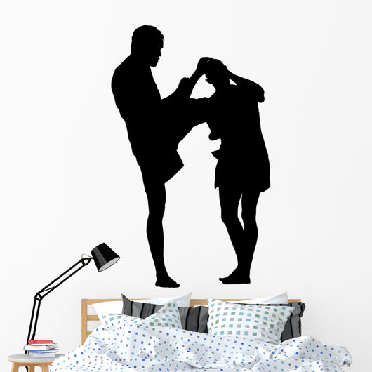 Thai Boxing Silhouette Wall Decal