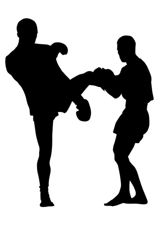 Thai Boxing Silhouette Wall Decal