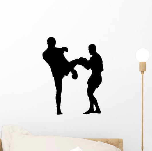 Thai Boxing Silhouette Wall Decal