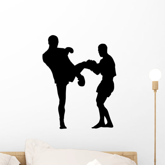 Thai Boxing Silhouette Wall Decal