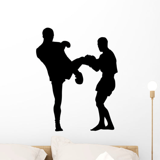 Thai Boxing Silhouette Wall Decal
