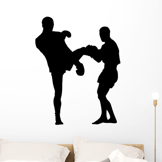 Thai Boxing Silhouette Wall Decal