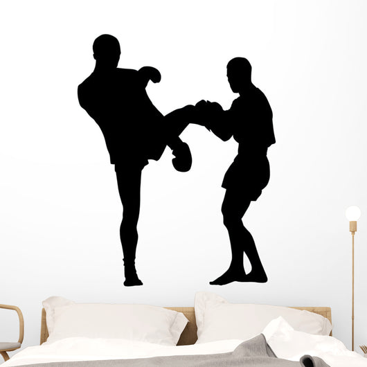 Thai Boxing Silhouette Wall Decal