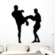 Thai Boxing Silhouette Wall Decal