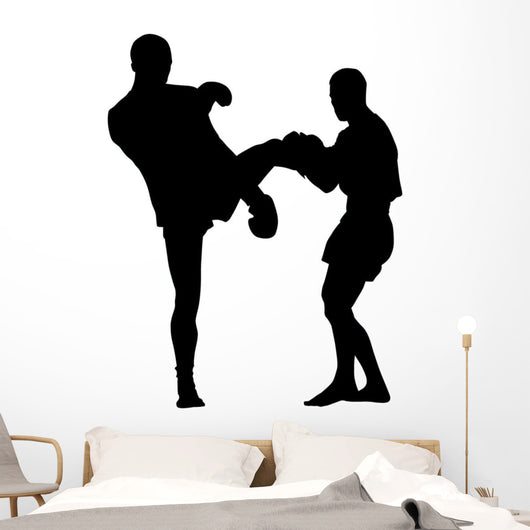 Thai Boxing Silhouette Wall Decal
