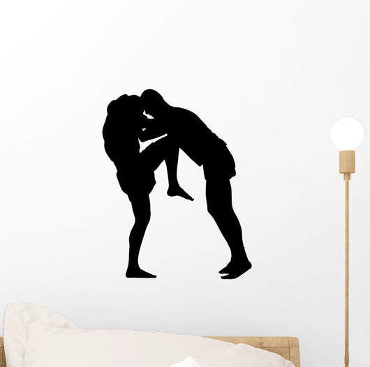Thai Boxing Silhouette Wall Decal