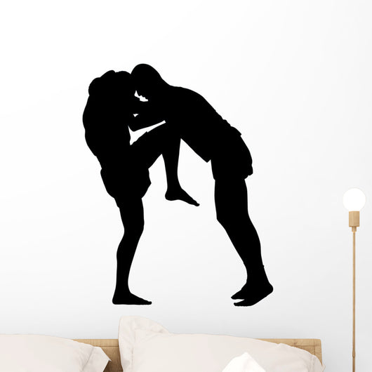 Thai Boxing Silhouette Wall Decal