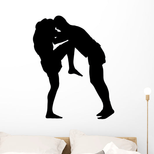 Thai Boxing Silhouette Wall Decal