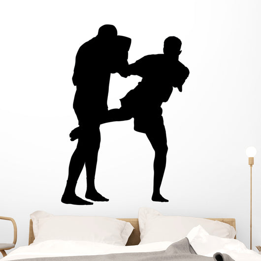 Thai Boxing Silhouette Wall Decal