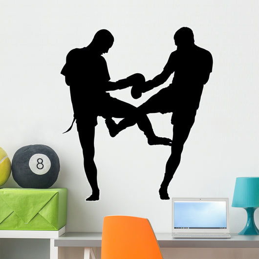 Thai Boxing Silhouette Wall Decal