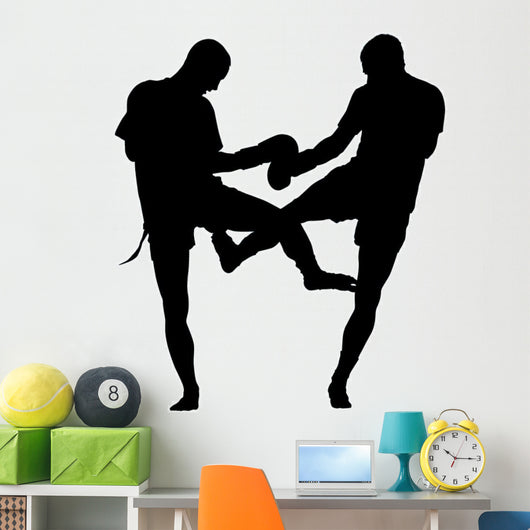 Thai Boxing Silhouette Wall Decal